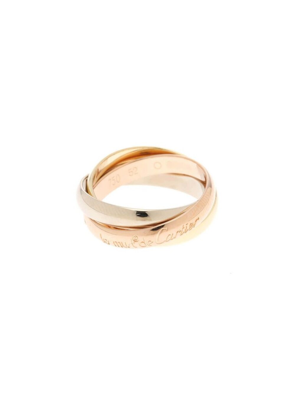 Cartier Trinity Ring 18k Yellow Gold White Pink